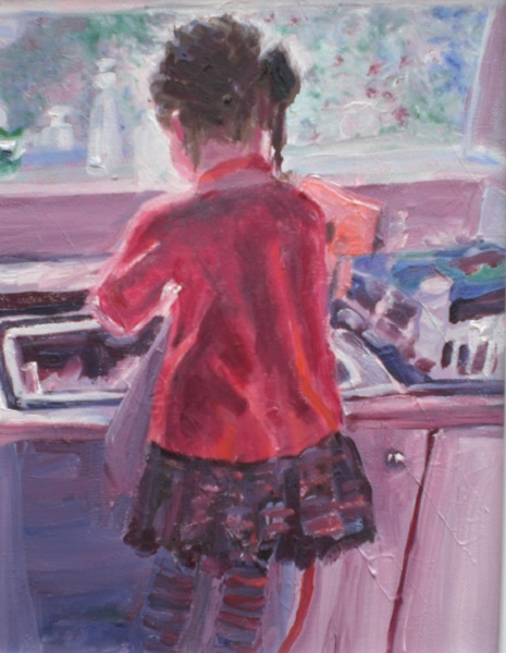 Alice does the washing up